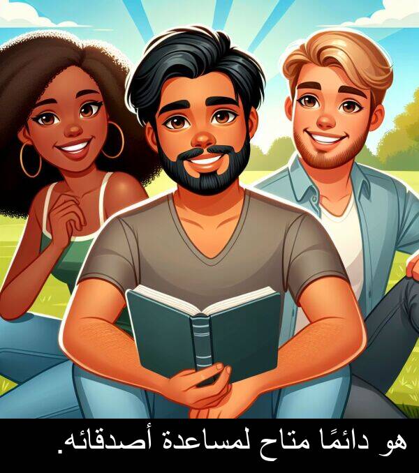 دائمًا: هو دائمًا متاح لمساعدة أصدقائه.