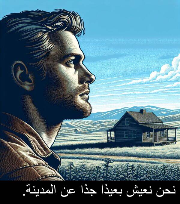 جدًا: نحن نعيش بعيدًا جدًا عن المدينة.