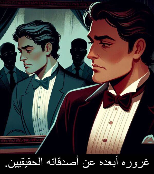 غروره: غروره أبعده عن أصدقائه الحقيقيين.