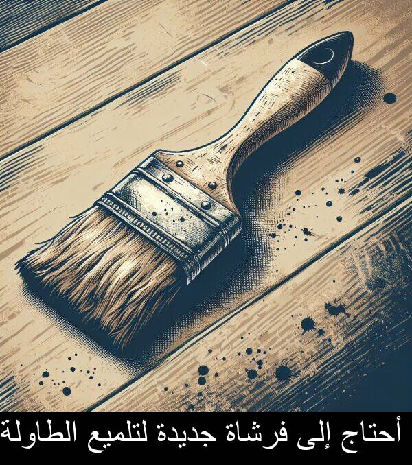 لتلميع: أحتاج إلى فرشاة جديدة لتلميع الطاولة.