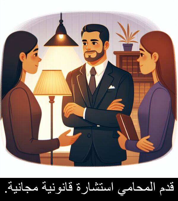 استشارة: قدم المحامي استشارة قانونية مجانية.