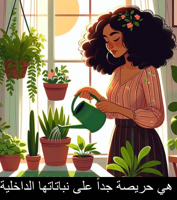 جداً: هي حريصة جداً على نباتاتها الداخلية.