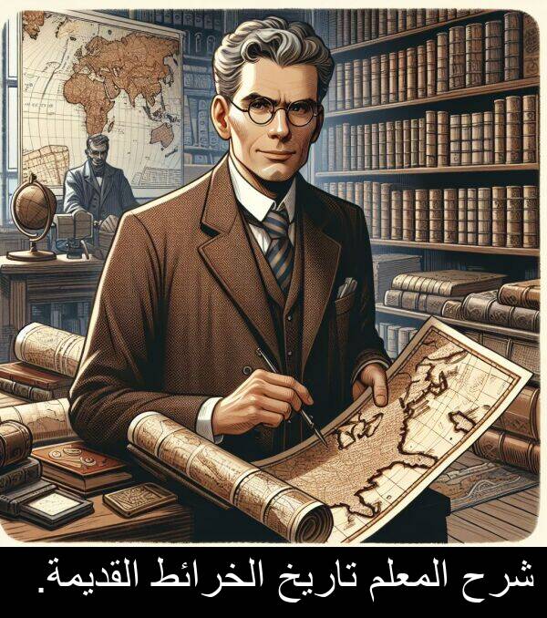 شرح: شرح المعلم تاريخ الخرائط القديمة.