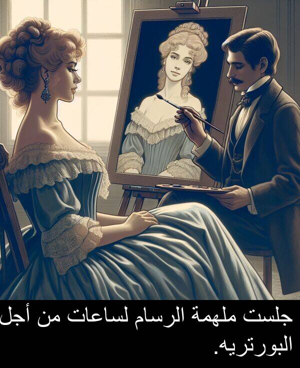 أجل: جلست ملهمة الرسام لساعات من أجل البورتريه.