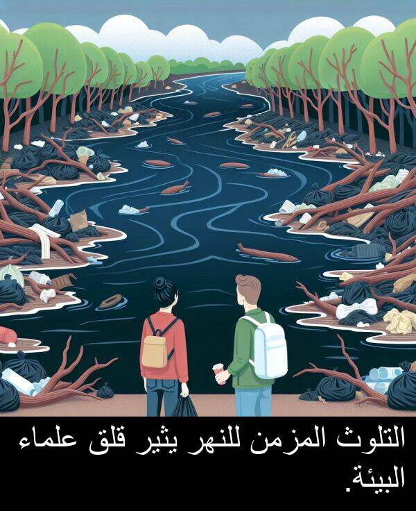 علماء: التلوث المزمن للنهر يثير قلق علماء البيئة.