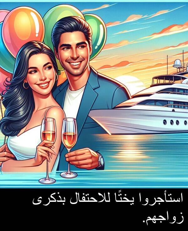 يختًا: استأجروا يختًا للاحتفال بذكرى زواجهم.