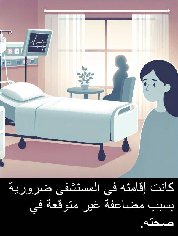 صحته: كانت إقامته في المستشفى ضرورية بسبب مضاعفة غير متوقعة في صحته.