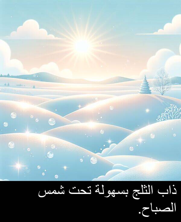شمس: ذاب الثلج بسهولة تحت شمس الصباح.