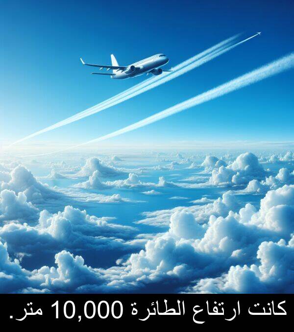 ارتفاع: كانت ارتفاع الطائرة 10,000 متر.