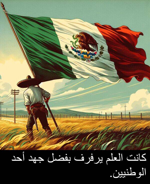 أحد: كانت العلم يرفرف بفضل جهد أحد الوطنيين.