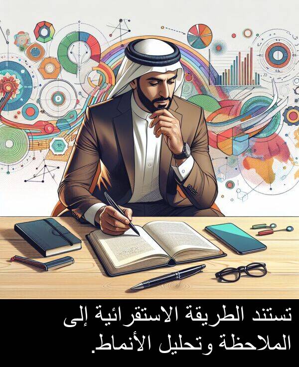 وتحليل: تستند الطريقة الاستقرائية إلى الملاحظة وتحليل الأنماط.