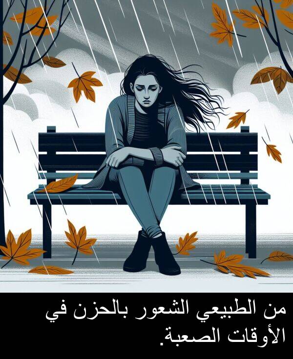 بالحزن: من الطبيعي الشعور بالحزن في الأوقات الصعبة.