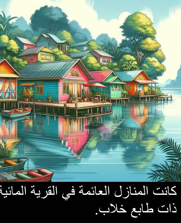 ذات: كانت المنازل العائمة في القرية المائية ذات طابع خلاب.