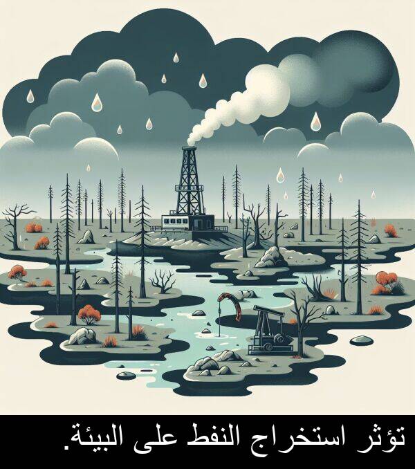 النفط: تؤثر استخراج النفط على البيئة.