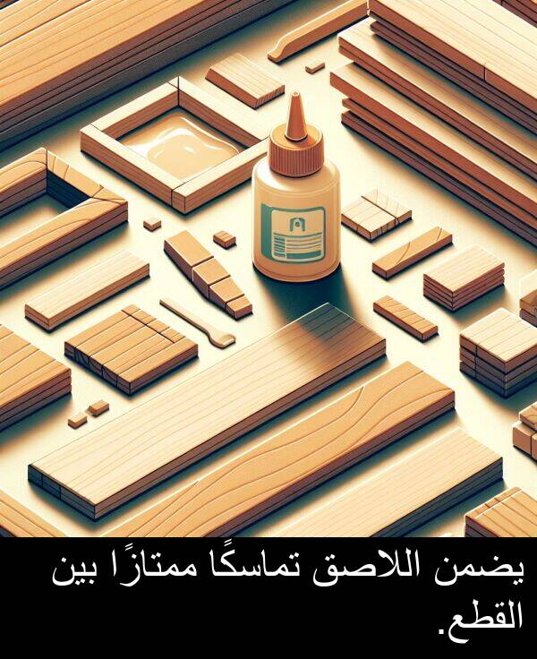 القطع: يضمن اللاصق تماسكًا ممتازًا بين القطع.