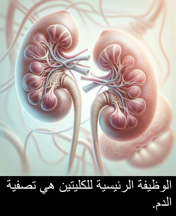 الدم: الوظيفة الرئيسية للكليتين هي تصفية الدم.