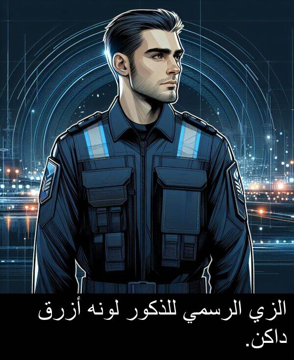 داكن: الزي الرسمي للذكور لونه أزرق داكن.