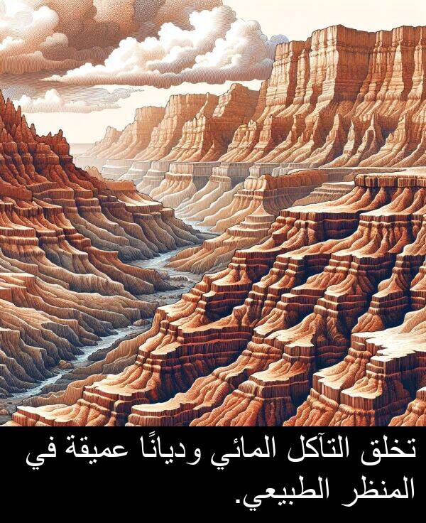 عميقة: تخلق التآكل المائي وديانًا عميقة في المنظر الطبيعي.