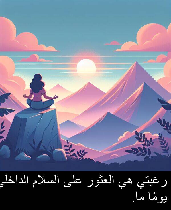رغبتي: رغبتي هي العثور على السلام الداخلي يومًا ما.