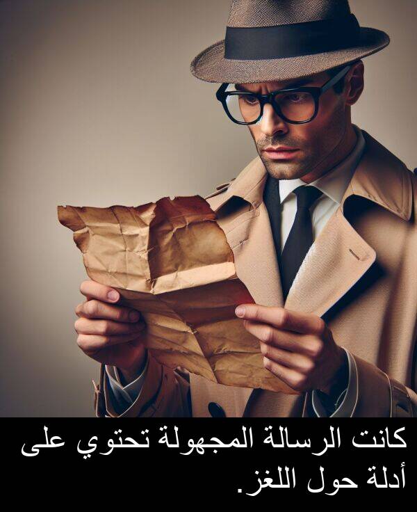 تحتوي: كانت الرسالة المجهولة تحتوي على أدلة حول اللغز.