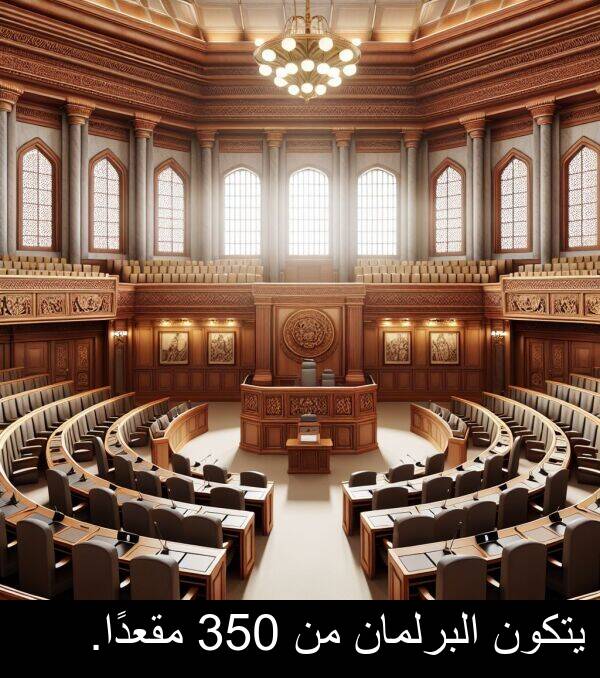 يتكون: يتكون البرلمان من 350 مقعدًا.