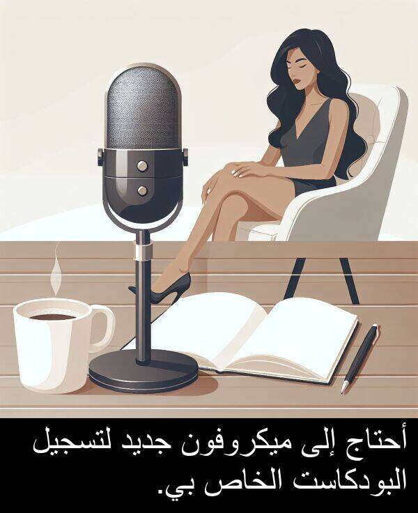 لتسجيل: أحتاج إلى ميكروفون جديد لتسجيل البودكاست الخاص بي.