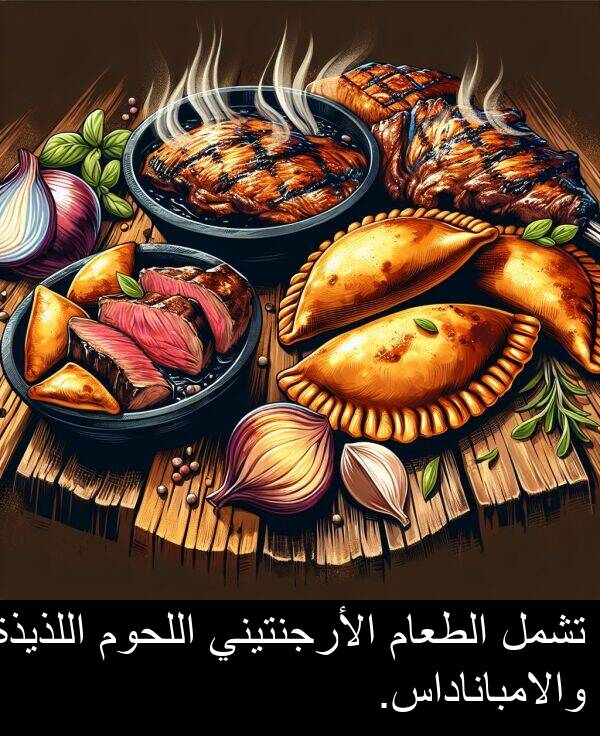 اللحوم: تشمل الطعام الأرجنتيني اللحوم اللذيذة والامباناداس.