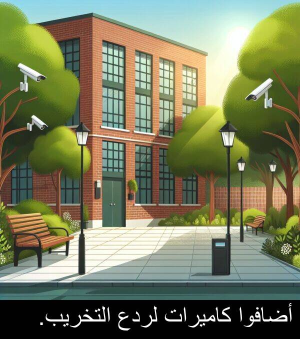 كاميرات: أضافوا كاميرات لردع التخريب.