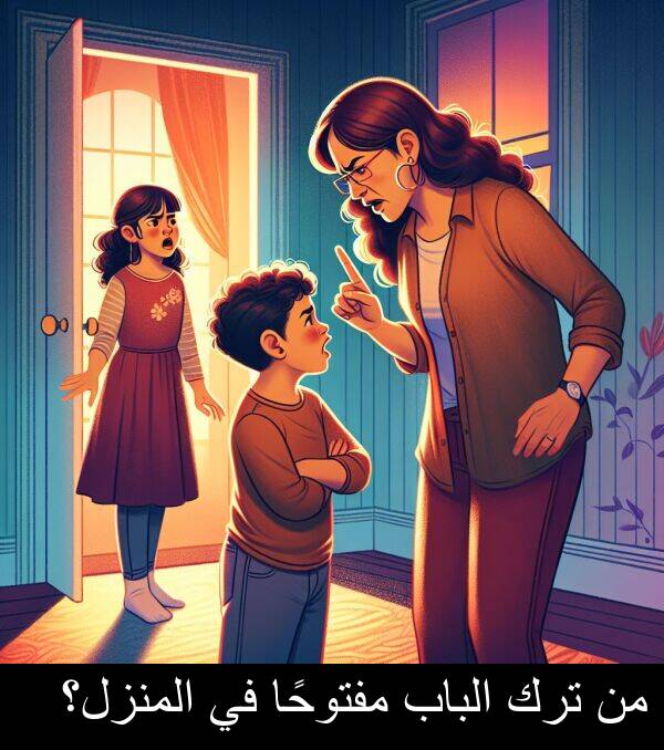الباب: من ترك الباب مفتوحًا في المنزل؟