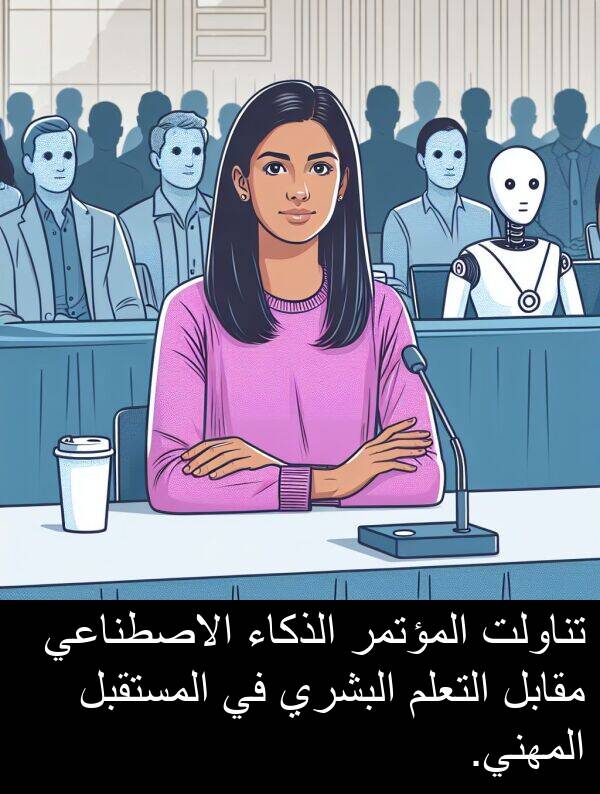 المؤتمر: تناولت المؤتمر الذكاء الاصطناعي مقابل التعلم البشري في المستقبل المهني.