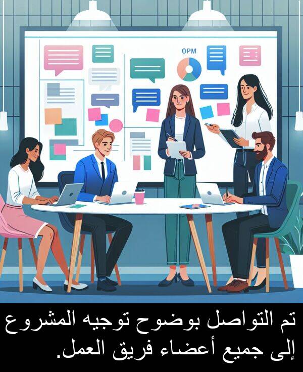 أعضاء: تم التواصل بوضوح توجيه المشروع إلى جميع أعضاء فريق العمل.