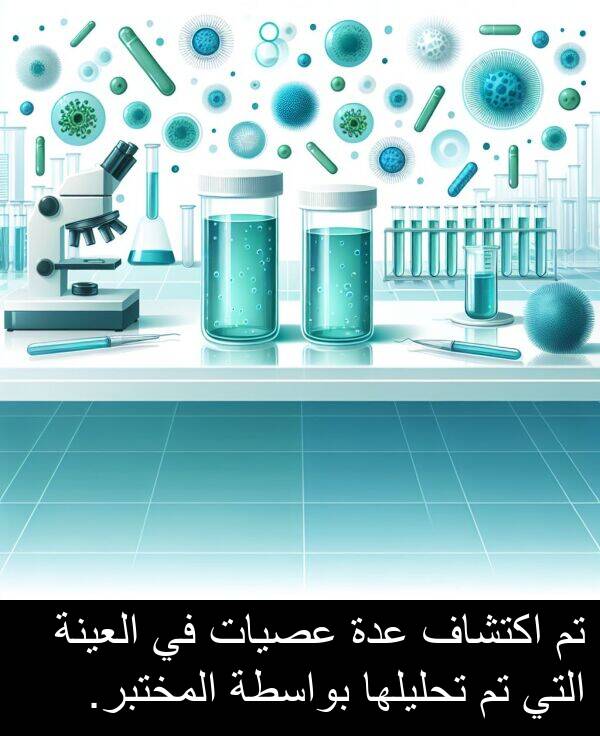 عدة: تم اكتشاف عدة عصيات في العينة التي تم تحليلها بواسطة المختبر.