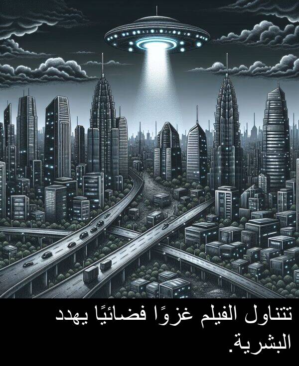 غزوًا: تتناول الفيلم غزوًا فضائيًا يهدد البشرية.