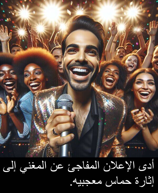 أدى: أدى الإعلان المفاجئ عن المغني إلى إثارة حماس معجبيه.