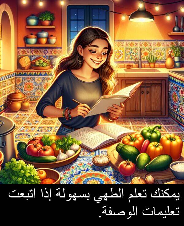 اتبعت: يمكنك تعلم الطهي بسهولة إذا اتبعت تعليمات الوصفة.
