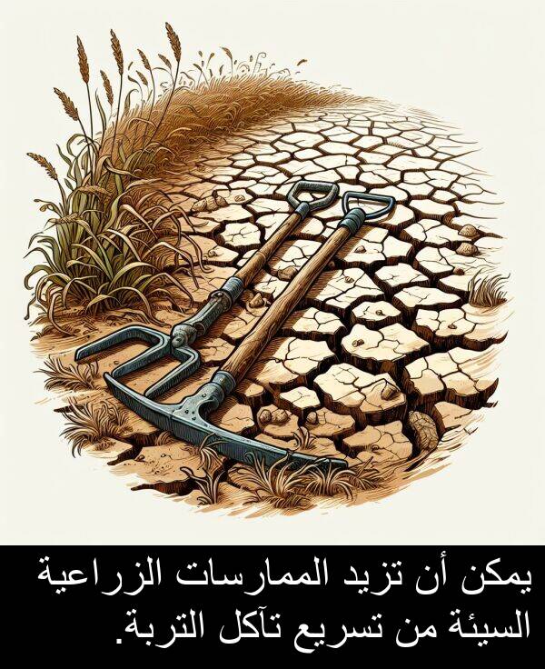 السيئة: يمكن أن تزيد الممارسات الزراعية السيئة من تسريع تآكل التربة.