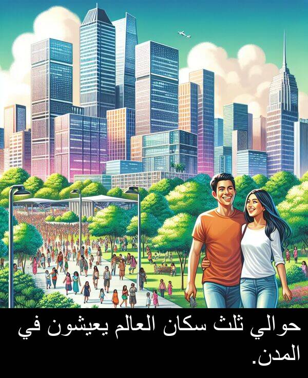 سكان: حوالي ثلث سكان العالم يعيشون في المدن.