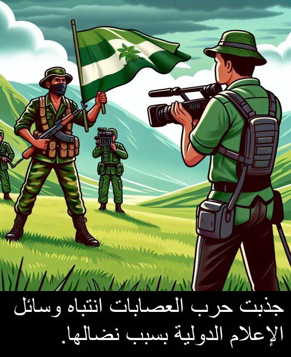 الدولية: جذبت حرب العصابات انتباه وسائل الإعلام الدولية بسبب نضالها.