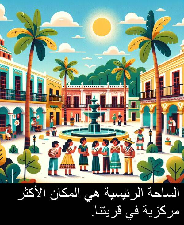 قريتنا: الساحة الرئيسية هي المكان الأكثر مركزية في قريتنا.