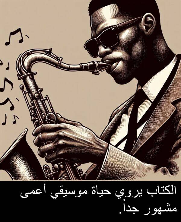 جداً: الكتاب يروي حياة موسيقي أعمى مشهور جداً.