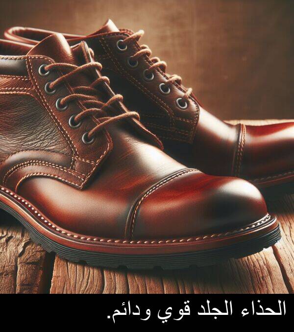 قوي: الحذاء الجلد قوي ودائم.