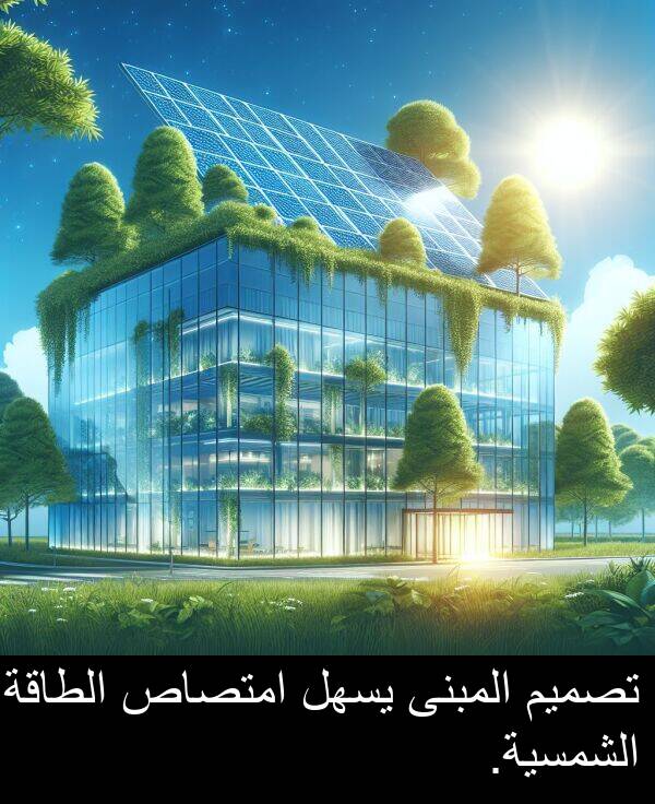 الطاقة: تصميم المبنى يسهل امتصاص الطاقة الشمسية.