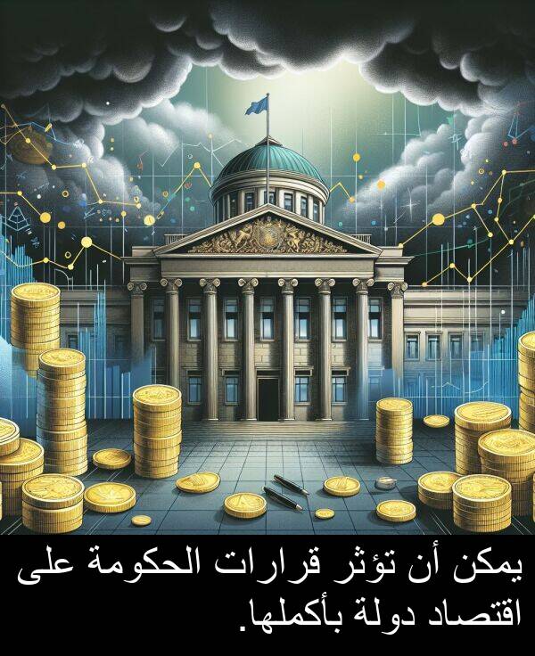 دولة: يمكن أن تؤثر قرارات الحكومة على اقتصاد دولة بأكملها.