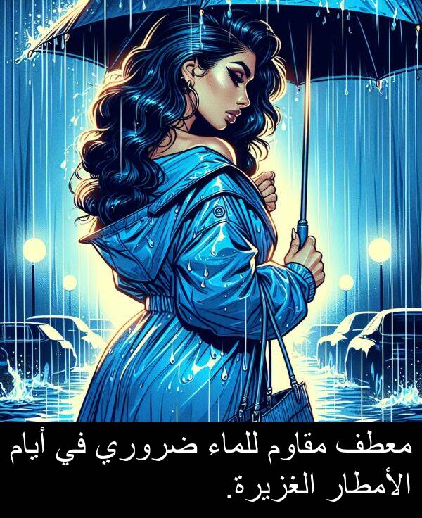 ضروري: معطف مقاوم للماء ضروري في أيام الأمطار الغزيرة.