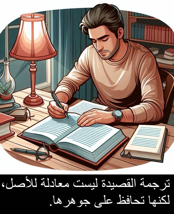 تحافظ: ترجمة القصيدة ليست معادلة للأصل، لكنها تحافظ على جوهرها.