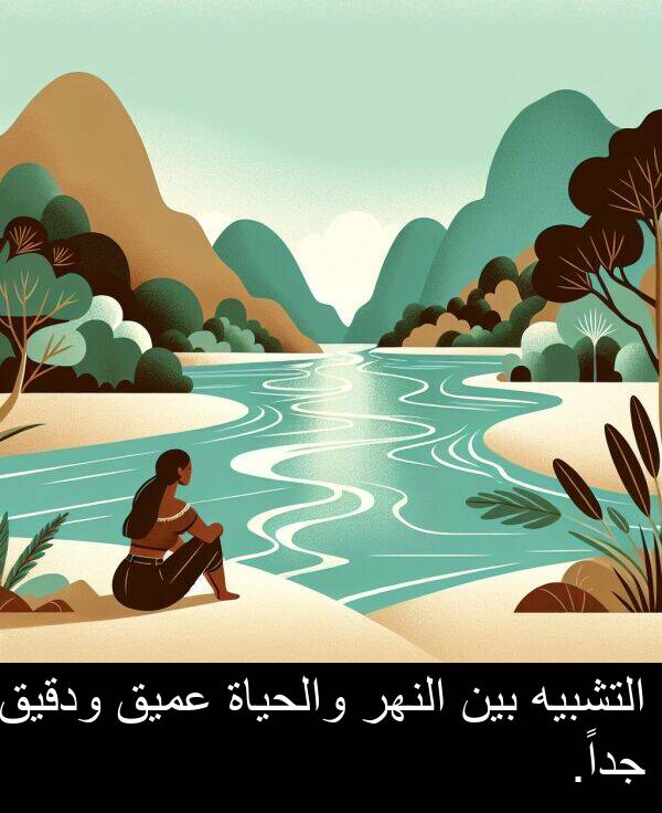 عميق: التشبيه بين النهر والحياة عميق ودقيق جداً.