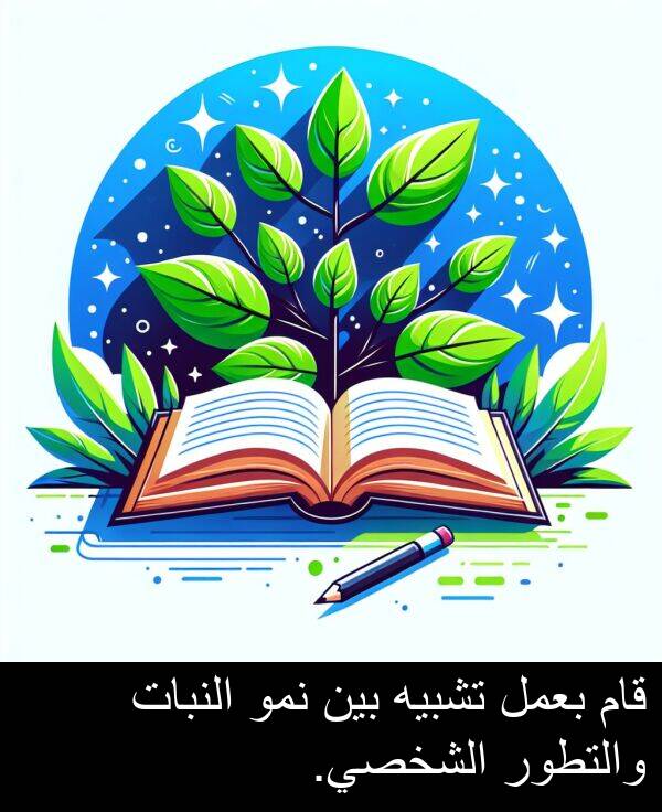 قام: قام بعمل تشبيه بين نمو النبات والتطور الشخصي.