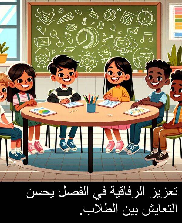 يحسن: تعزيز الرفاقية في الفصل يحسن التعايش بين الطلاب.