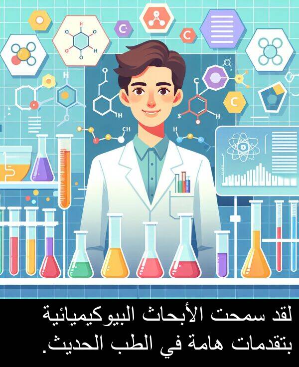 هامة: لقد سمحت الأبحاث البيوكيميائية بتقدمات هامة في الطب الحديث.