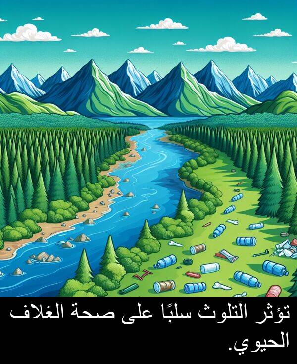 سلبًا: تؤثر التلوث سلبًا على صحة الغلاف الحيوي.